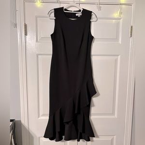 Calvin Klein Ladies Black Dress With Ruffle